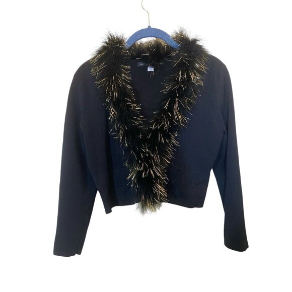 Spenser Women Cropped Sexy Cardigan Sweater Bolero Faux Grunge M Whimsigoth Y2K - Picture 1 of 9